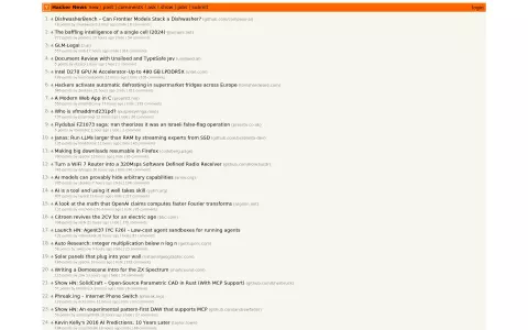Capture de Hacker News